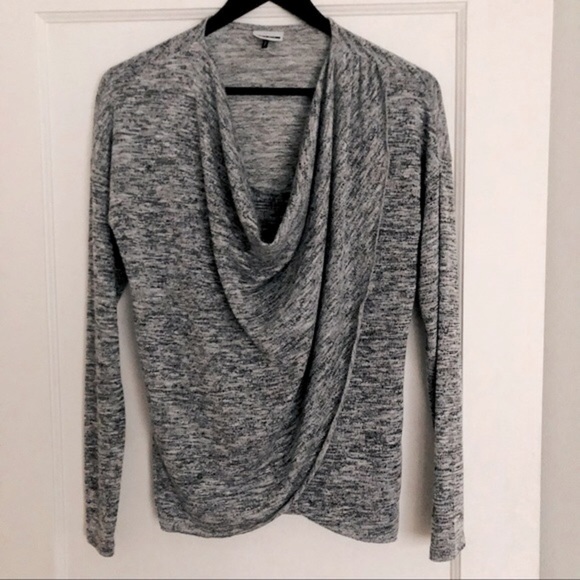 NOISY MAY Crossover Grey lightweight coastal pullover front cowl neck sweater - Picture 10 of 10